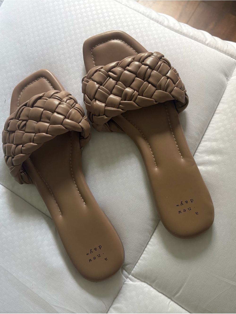 a new day Braided Slide Sandals in Brown